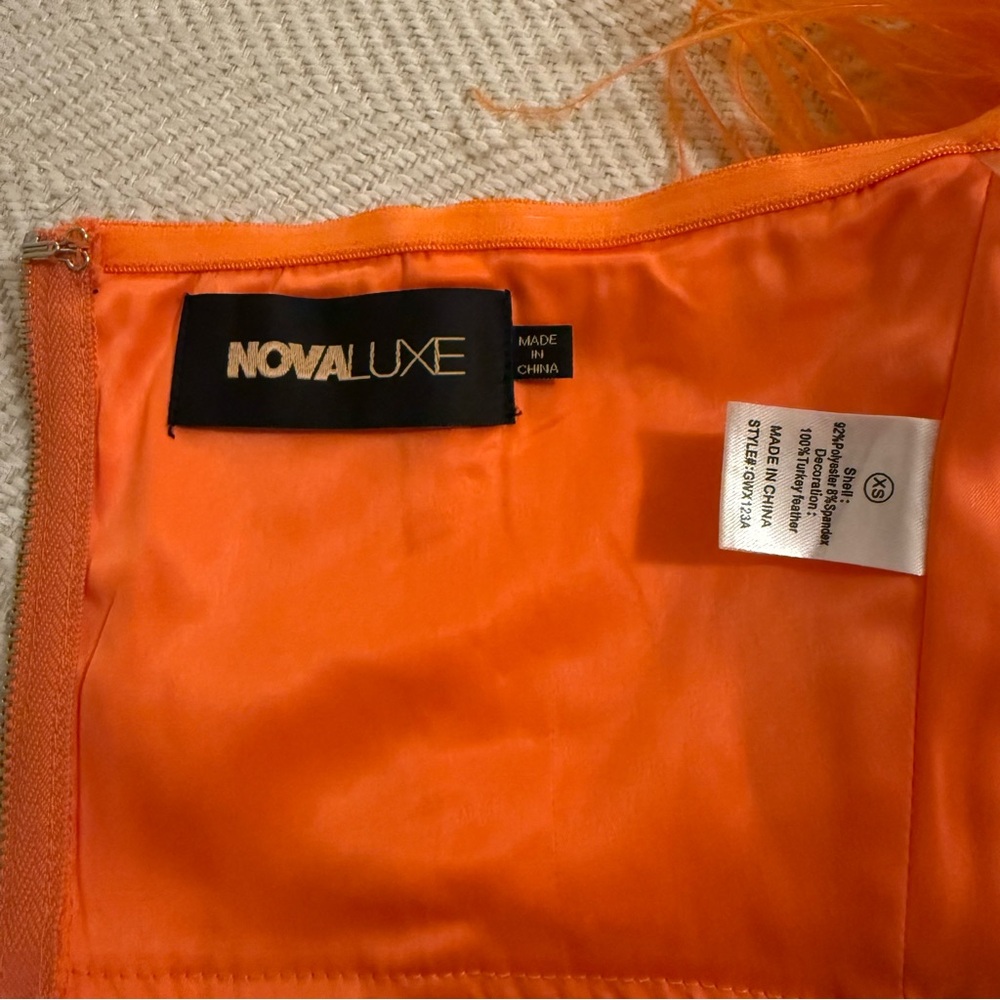 Fashion Nova Orange Feather Crop Top Size XS - Picture 7 of 8